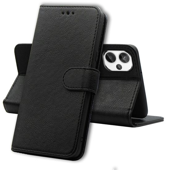 Coque Portefeuille Pour Xiaomi 15T Pro En Cuir PU - Avec Support Intégré Et Porte-Cartes - Protection Anti-Choc, Noir - 1
