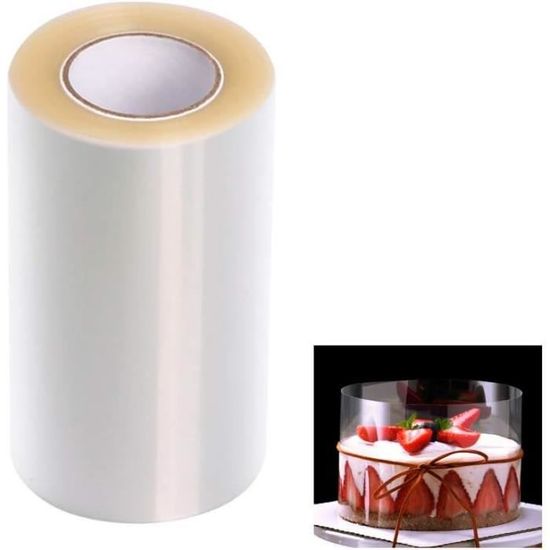 Lot De 2 Rouleaux De Film Acétate Pour Bord De Gâteau - 10 Cm X 10 M Et 16 Cm X 10 M - Pour Décorer Cheesecake, Mousse, Desserts