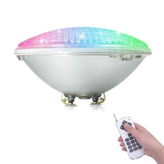Kingwei Lumière Piscine LED RGBW 40W PAR56 – Éclairage Submersible IP68 – 12V – Télécommande – 12 Modes Couleurs – Pour Piscine, Fontaine, Décoration