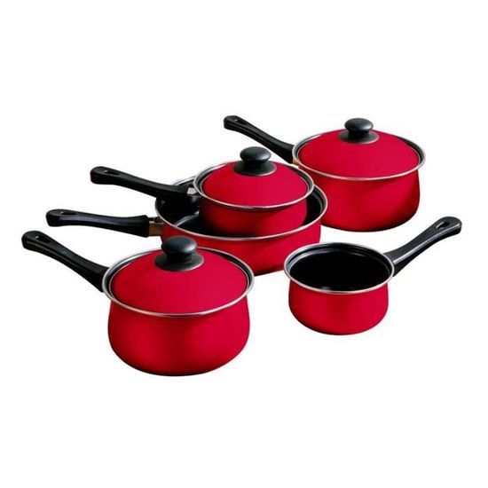 Set De 6 Casseroles Klönberg Avec Couvercles - Revêtement Marbre Antiadhésif, Compatible Induction, Noir
