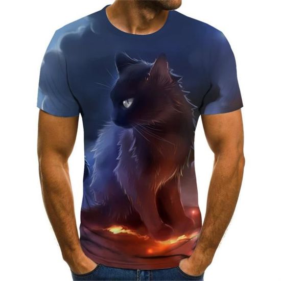 T-shirt Homme Oversize Imprimé Hawaii - Coton, Manches Courtes, Col Rond - Tendance été - 8