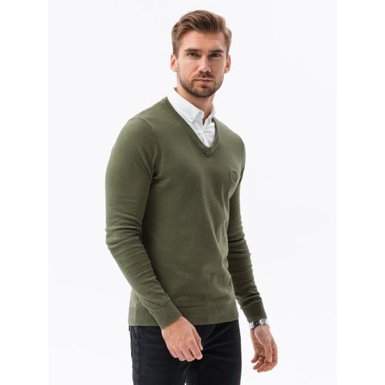 Harbrosrce Pull Homme Avec Col Chemise Factice 2 In 1 Pull-Over Manches Longues Sous-Pull Tricot Basique Pulls