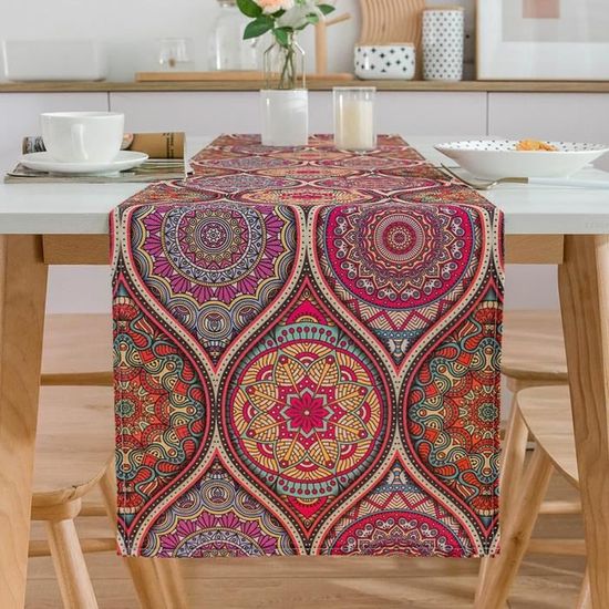 Chemin De Table Lin De Coton Abstrait Boho Feuille Tapis De Table Décoration Moderne Décoration Chemin De Table Lin De Coton Abstrait Boho Feuille Tapis De Table Décoration Moderne Décoration