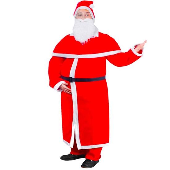 Costume de Pere Noel VIDAXL Rouge Adulte Interieur Polyester de haute qualite feutre Cdiscount Jeux Jouets