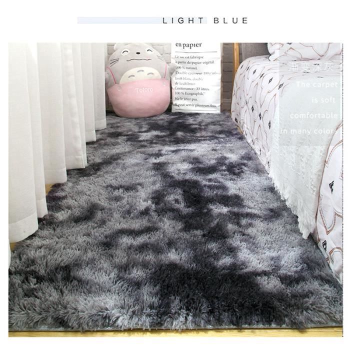 Tapis de Salon Shaggy 120 x160cm en Peluche Gris Foncé-GOGOLOVING