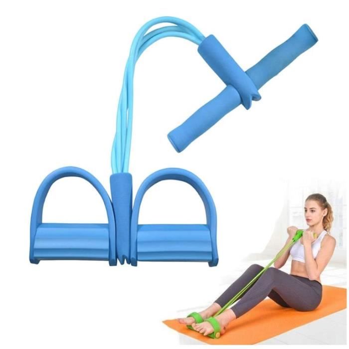 Corde De Tension Multifonctionnelle Résistance Formation 4 Tube Jambe Exerciseur Bande Pédale Équipement de Gym, Bleu