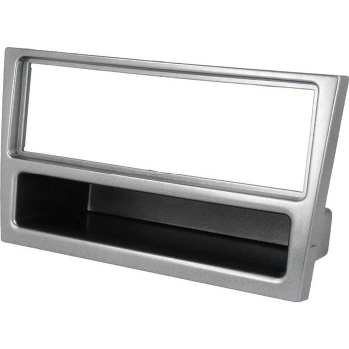 Facade autoradio 1Din Opel Corsa - argent - avec vide-poche