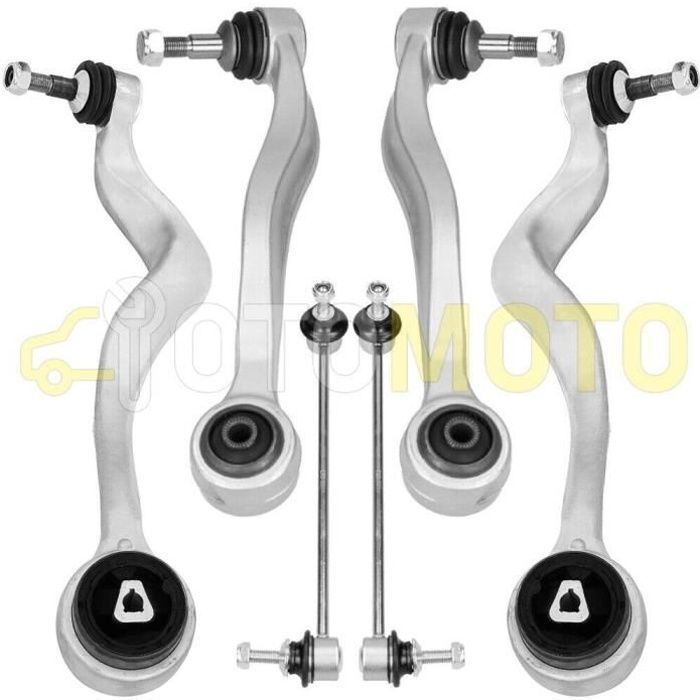 Kit bras de suspension avant compatible BMW 5 E60 E61 520D 525D 530D 535D composé de 6 pièces