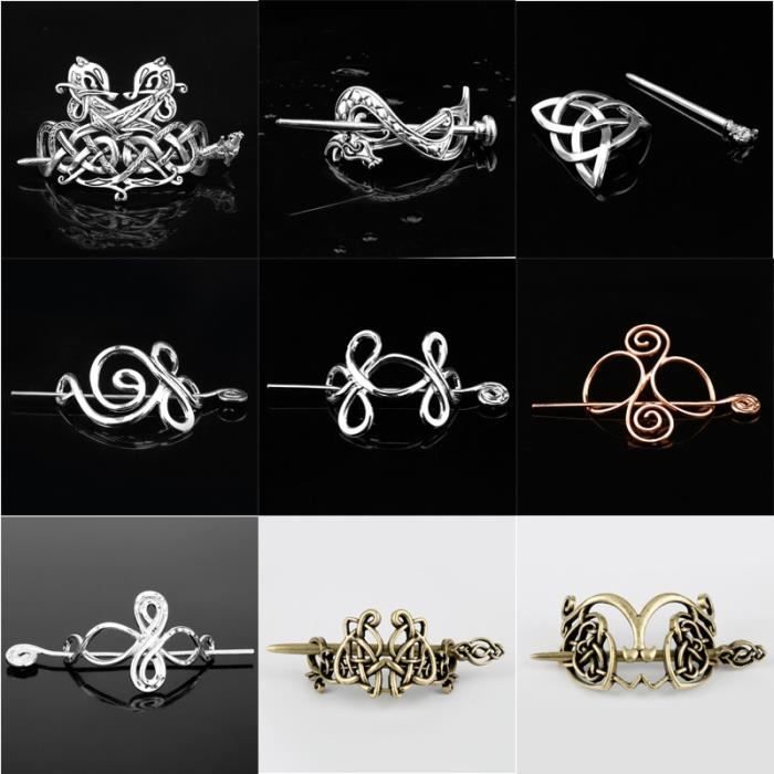 bandeau - serre-tête -Viking cheveux bijoux Celtics noeuds couronne épingles à cheveux Style...- Modèle: L retro silver -