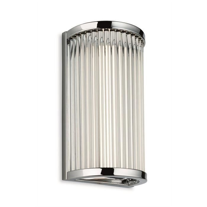 Firstlight Jewel Applique murale encastrée pour salle de bain LED Chrome avec tiges de verre transparentes IP44 - 3705CH