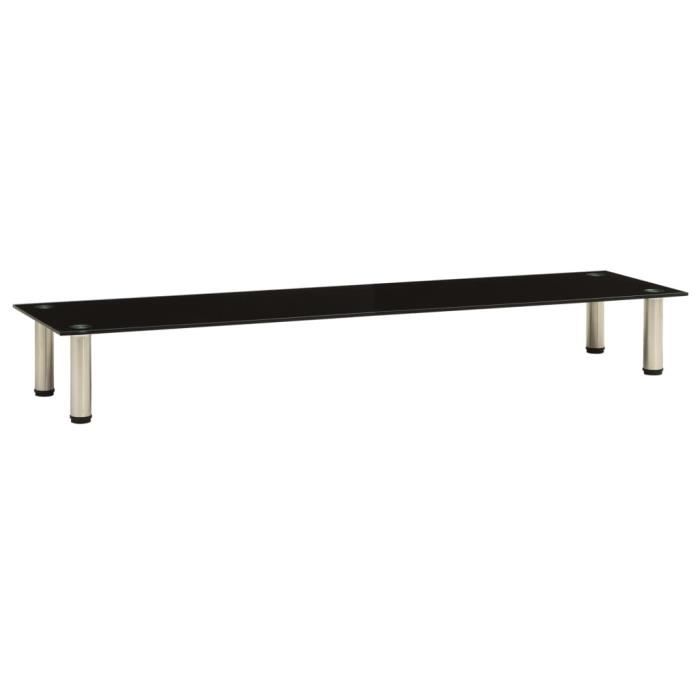 Elégant - Meuble HI-FI Meuble TV Haut de gamme - Banc TV Meuble de salon Noir 140x35x17 cm Verre trempé @808127