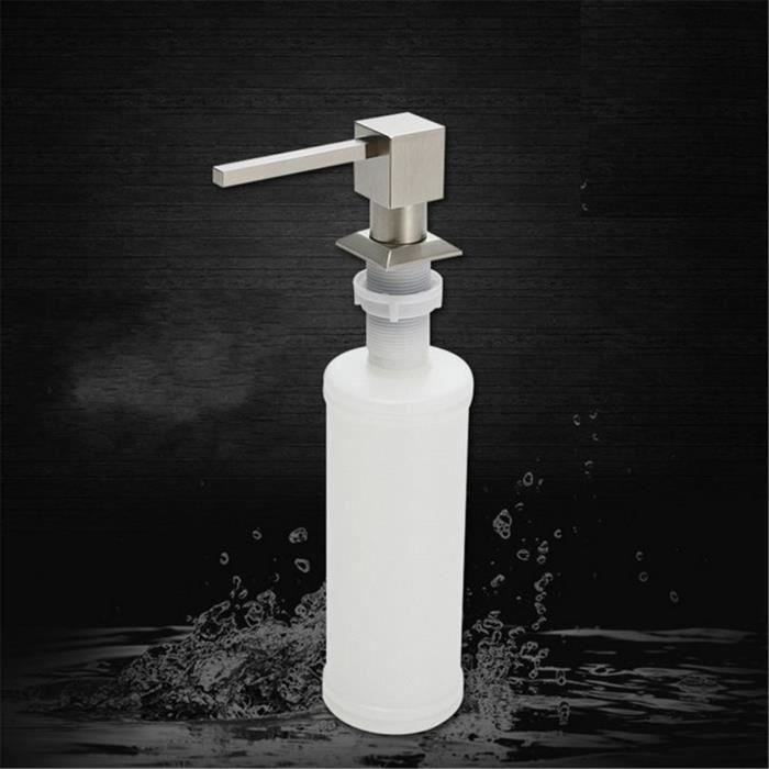 300ML Distributeur Liquide Savon Inox Evier pour Cuisine Salle de Bain Aw05715