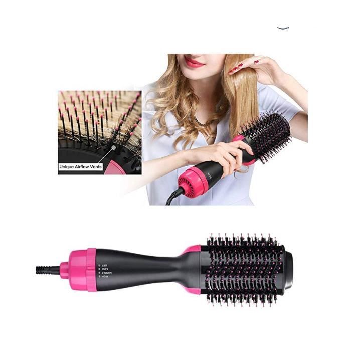 2 en 1 Brosse Soufflante Rotative, One Step Sèche-Cheveux Brosse à Cheveux Electrique Multifonctionnels fer à friser