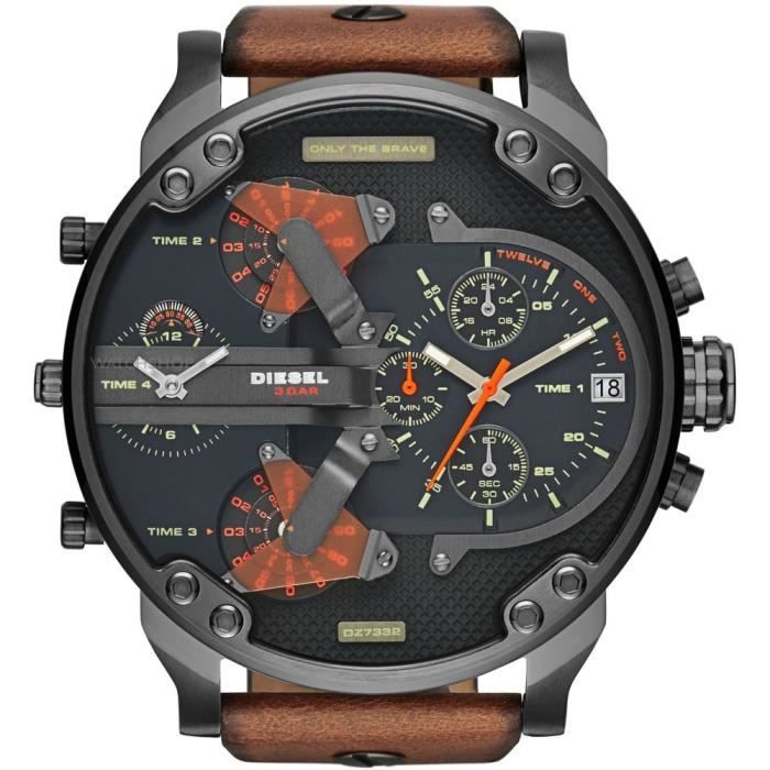 « Montre » Affichage hommes diesel DZ7332 M. Papa 20 Analogique Quartz Brown Montre