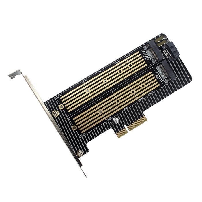 Carte d'extension M.2 NVME-NGFF vers PCI-E X4 carte adaptateur SSD avec interfaces M.2 M-key B-key prenant en charge le protocole