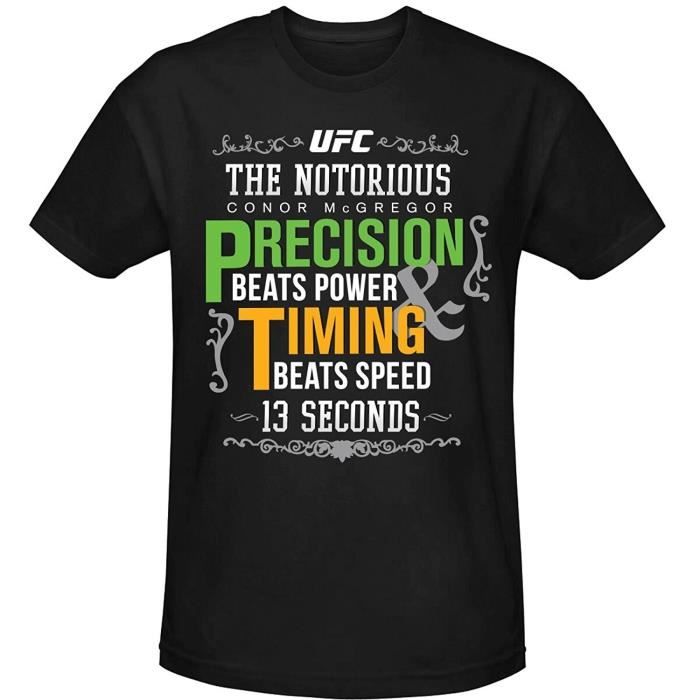 Homme Personnalisé Tee Shirt Homme Pas Cher Ufc Conor Mcgregor 13 Seconds Quote T-Shirts Décontracté