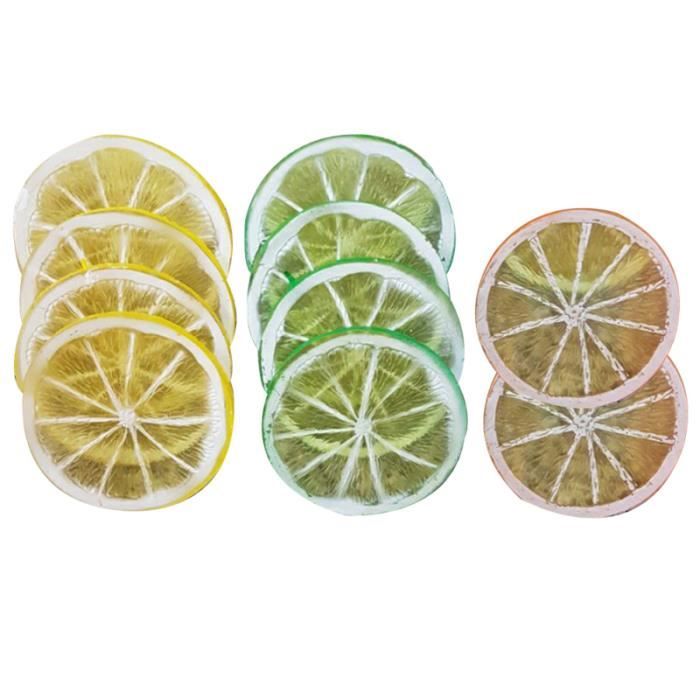10pcs Artificial Lemon Slice Fake Photography Fruit Props for Store (Random Color) RAPE