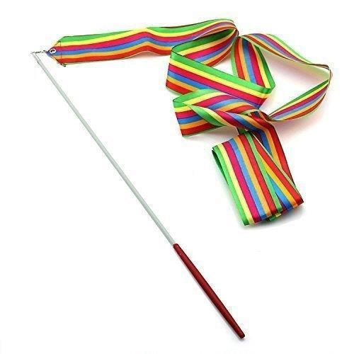 Rythmique Gymnastiques Ruban Avec Un Twirling Danse Baton Tige 4M Par Trimming Shop Arc En Ciel(TS9058)