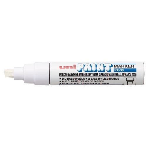 Uniball PX30BL Paint Marker Marqueur peinture à huile Pointe extra large Encre à pigmentation Blanc Lot de 6