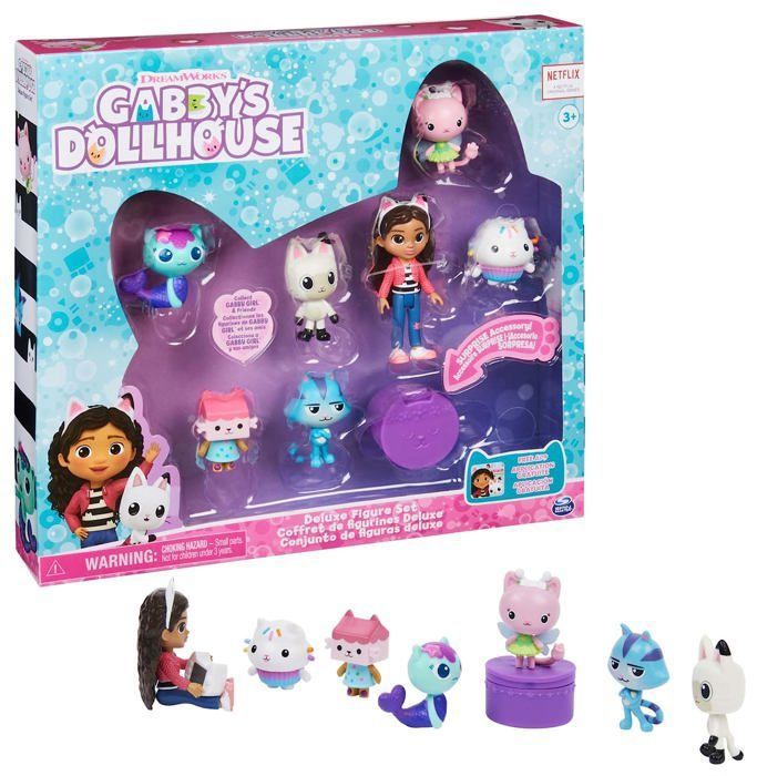 Coffret de Figurines Deluxe - Gabbys Dollhouse - 6060440 - 7 Personnages - Accessoire Surprise - Multicolore
