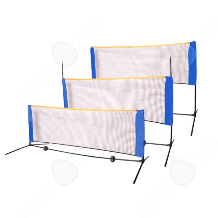 Filet De Badminton Portable GYMAX – Hauteur Réglable 89–155 Cm, Structure Métal PE, Sac Transport, 2 Volants Inclus