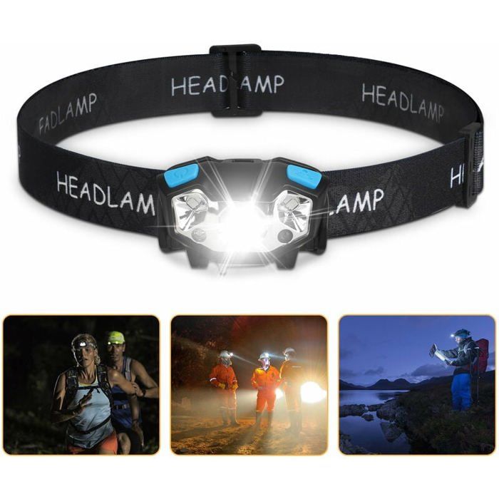 Lampe frontale LED - Longziming - 5000 lumens - Rechargeable USB - Étanche IPX4 - 5 modes déclairage