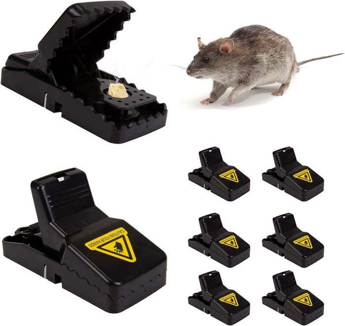 Lot De 6 Pièges à Souris Réutilisables - Tapette En ABS, Facile à Utiliser Et à Nettoyer - Pour Maison, Jardin - 8