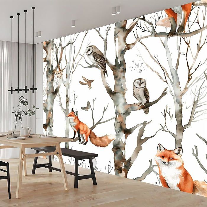 Papier Peint Panoramique Hibou Animal De La Forêt 300x210 cm Poster ...