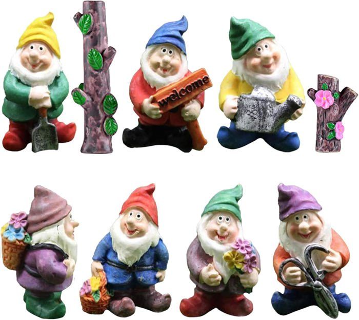 TYXHXTF 7 Pièces Nains De Jardin, Statue De Gnomes De Fée