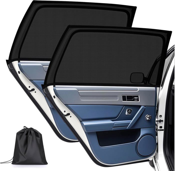 2 Pare-soleil Voiture Bébé Avec Protection UV - Taille Universelle, élasticité, Pour La Plupart Des Véhicules