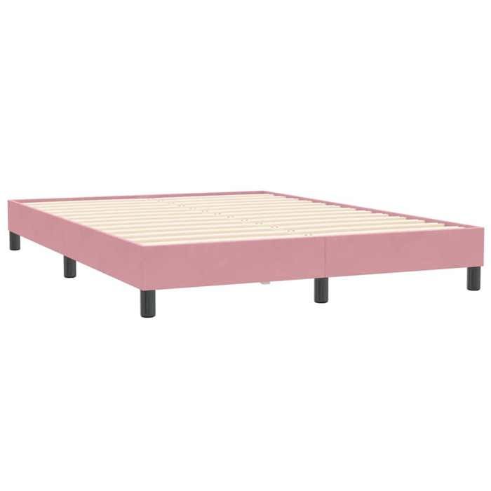 RemiseLit 2 personnes Sommier à lattes de lit sans matelas rose 140 x 210 cm velours JILIMAISON2025 28486813
