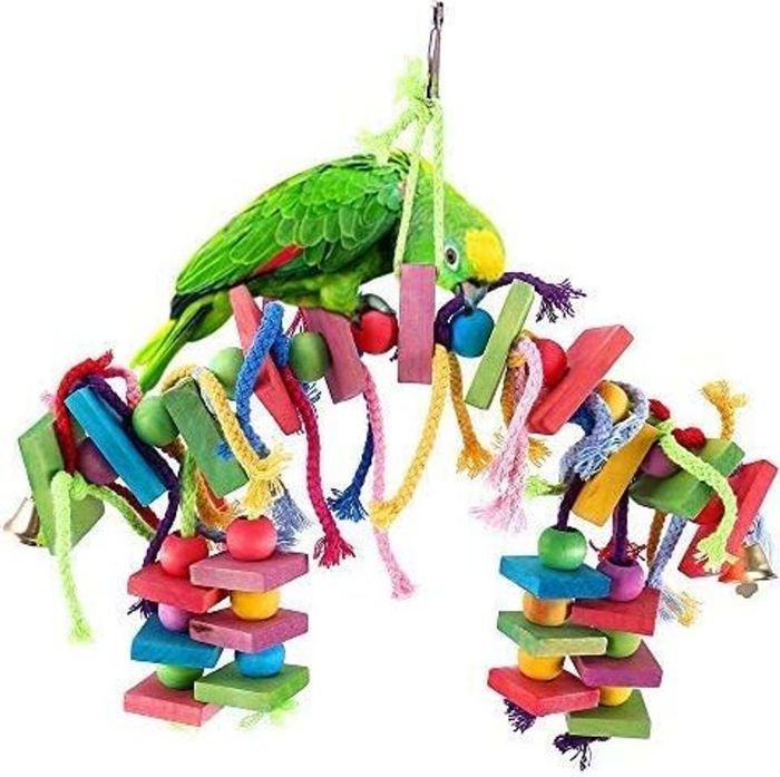 Comparer les prix de Jouet à mâcher pour perroquet jouet suspendu morsure colorée adapté aux perroquets perruches aras perroquets gris africain