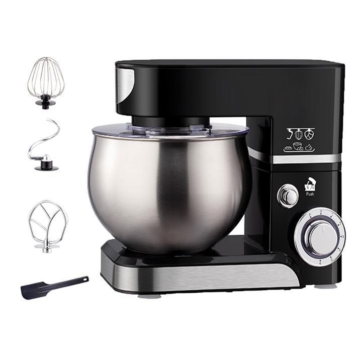 Robot Patissier 6 vitesse bol en acier inoxydable de 5 L bruit ≤ 60 dB avec protection anti éclaboussures 1000 WPétrin à pâte