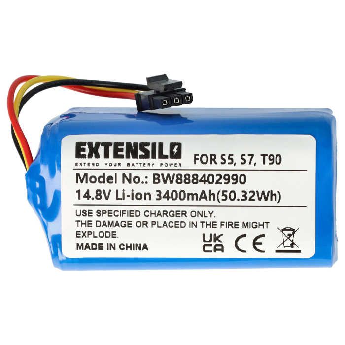 EXTENSILO Batterie remplacement pour Qihoo M26-4S1P LR-PAS0638W-EU MH1-4S1P 2ASP4-S5 pour robot électroménager (3400mAh 148V