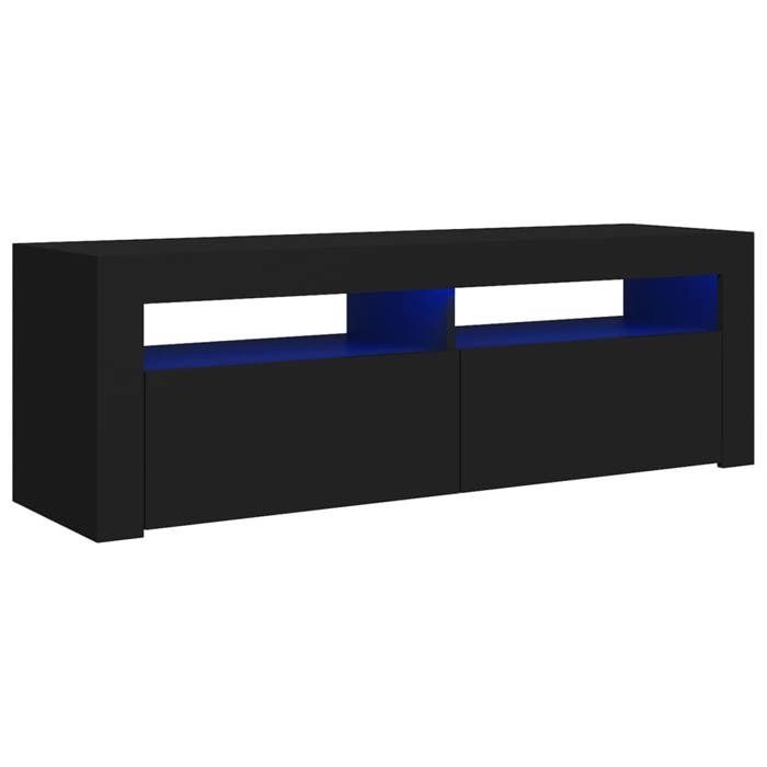 Meuble TV - Lumières LED RVB - noir 120x35x40 cm - Design Contemporain RUI07 7797
