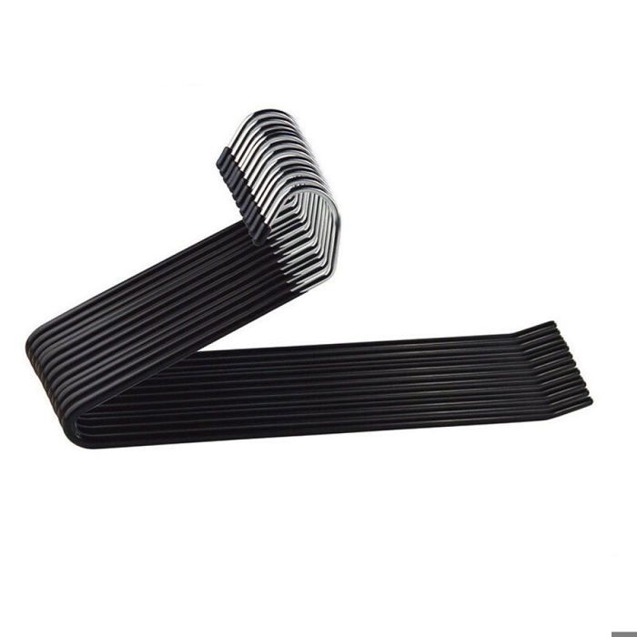 Cintres antidérapants - EINNENFFER - Lot de 12 - Métal chromé - Ouverture latérale - 10 kg max