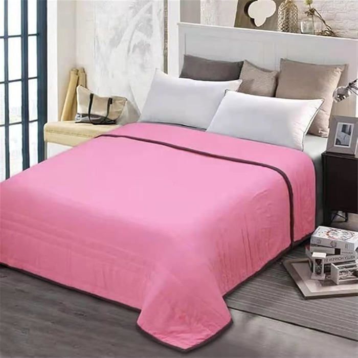 Couvre Lit Matelassé Réversible Dessus Lit Couverture Climatisation Couette Parure Lit Canapé Rose Pur#100x130cm JETEE DE LIT