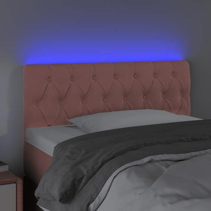 BEL ACHAT*Tête de lit à LED - Colorée - ABBOI - Entretien facile Rose 100x7x78/88 cm Velours Promo185565