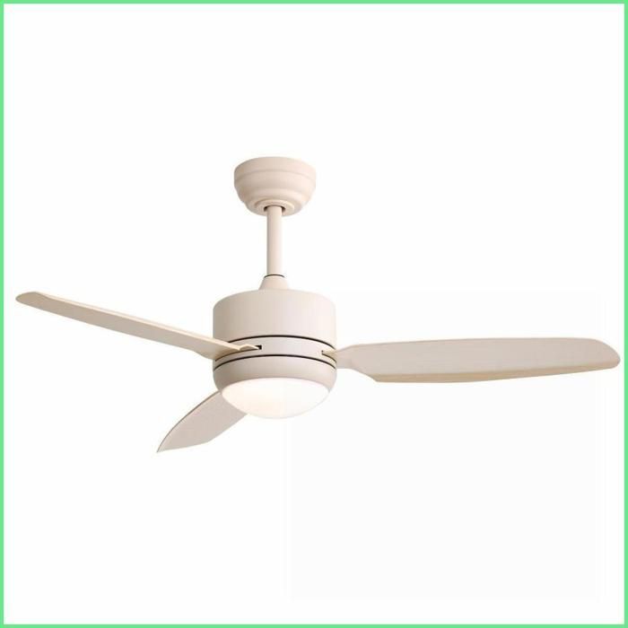 Ventilateur de Plafond 46 pouces avec Lumière - Hélice ABS - Moteur DC Silencieux - Télécommande - Blanc Cassé - Beverlyachorn