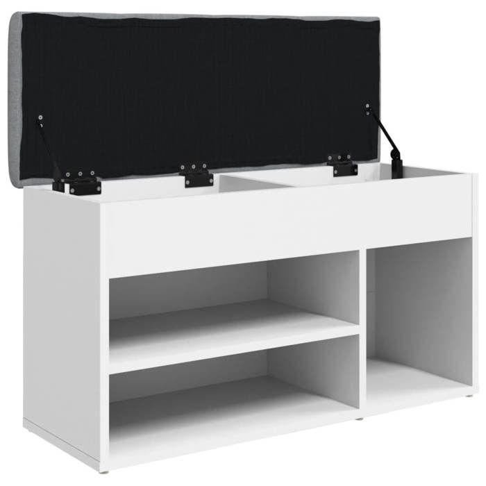 Black Friday Banc/Coffre à chaussures - jill - pour lentrée - Blanc 82x32x455 cm - Bois dingénierie BB742