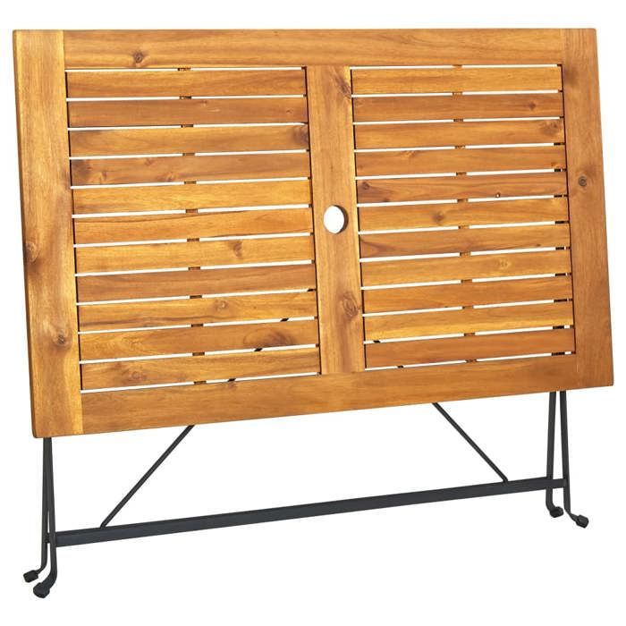 Black Friday Table pliable de jardin - BURKE - Cadre solide - 120x70x74 cm Bois dacacia massif TTT953