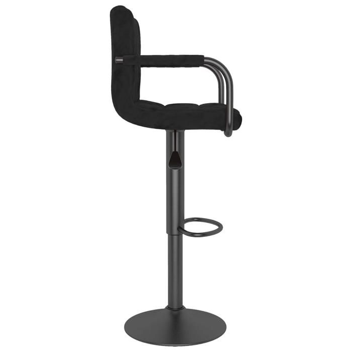 Noir Tabouret de bar/de club - (1 PC) - Fauteuil Haut Bar pour Cuisine - Noir Velours 518227