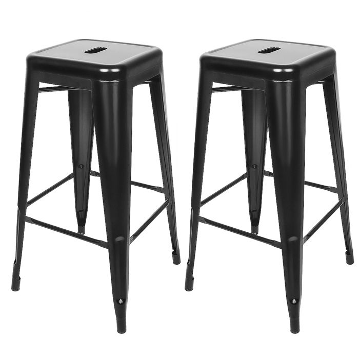 KEDIA Lot de 2 Tabourets de Bar Empilables Dimensions 76*42*42 cm Style Industriel Vintage peu Encombrants et Faciles à Déplacer