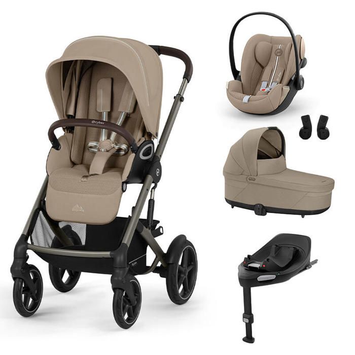 CYBEX - Poussette Trio Talos S Lux + Siège auto Cloud G3 Plus + Nacelle S Lux + Base G3 Set M Almond Beige