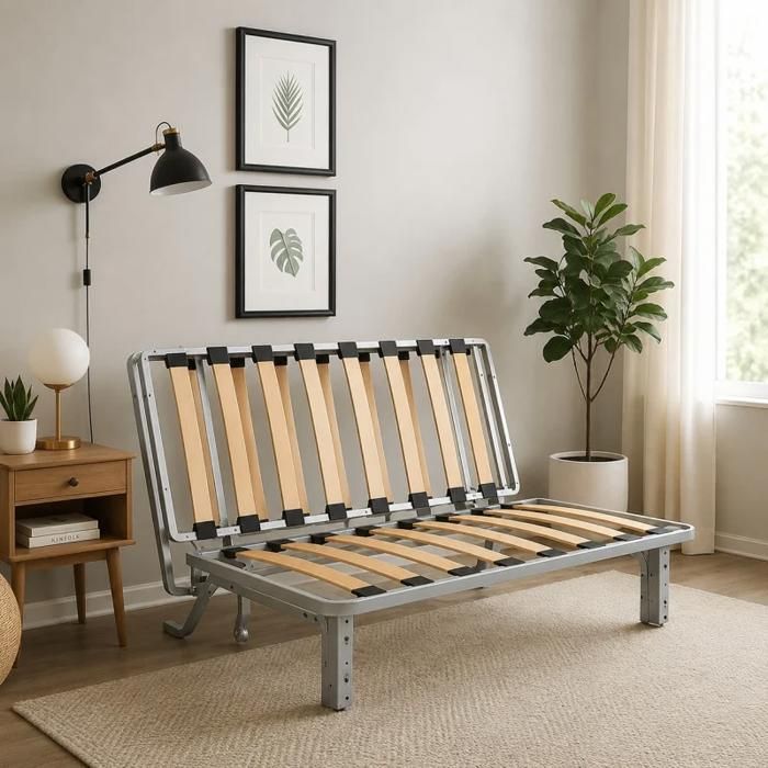 Mécanisme banquette BZ - 155 cm - Structure Complète de Remplacement Sommier à Lattes Robuste Facile à Ouvrir Mécanisme banquette BZ - 155 cm - Structure Complète de Remplacement Sommier à Lattes Robuste Facile à Ouvrir