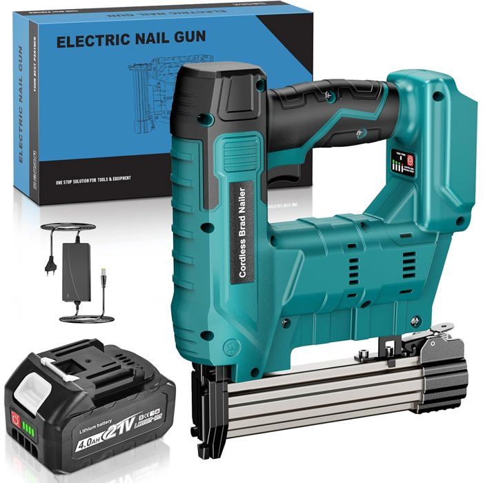 Agrafeuse-Cloueuse sans fil Yofuly 18V/21V 4000mAh Compatible Makita - 2 en 1 portable