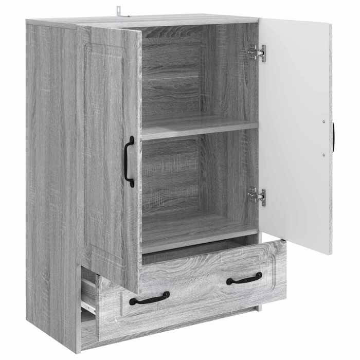 Buffet bas séjour{1 pièce}meuble de rangementdesign épuré Sonoma gris 66 x 345 x 92 cm Bois dingénierie lnv88w12