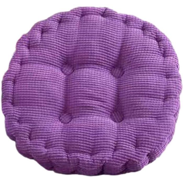 Coussin De Chaise Extérieur Rembourré Rond 45x45 cm Lavable En Machine Assise Confort Violet Pour Jardin/Terrasse