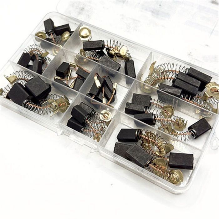 Lot de 40 balais de charbon pour moteur électrique 10 tailles universels pour perceuse machine pour ponceuse
