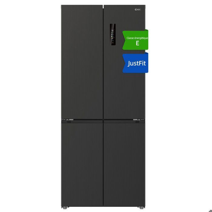 CHIQ R&eacute;frig&eacute;rateur &agrave; portes crois&eacute;es CCD460NGE 458L Froid ventil&eacute; Inox 600 mm